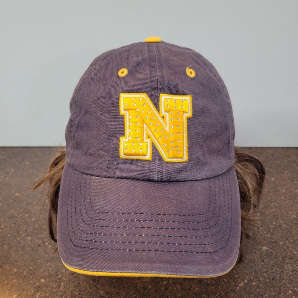 N Hat Cap Strap Back Womens Embroidered Rhinestone Top World